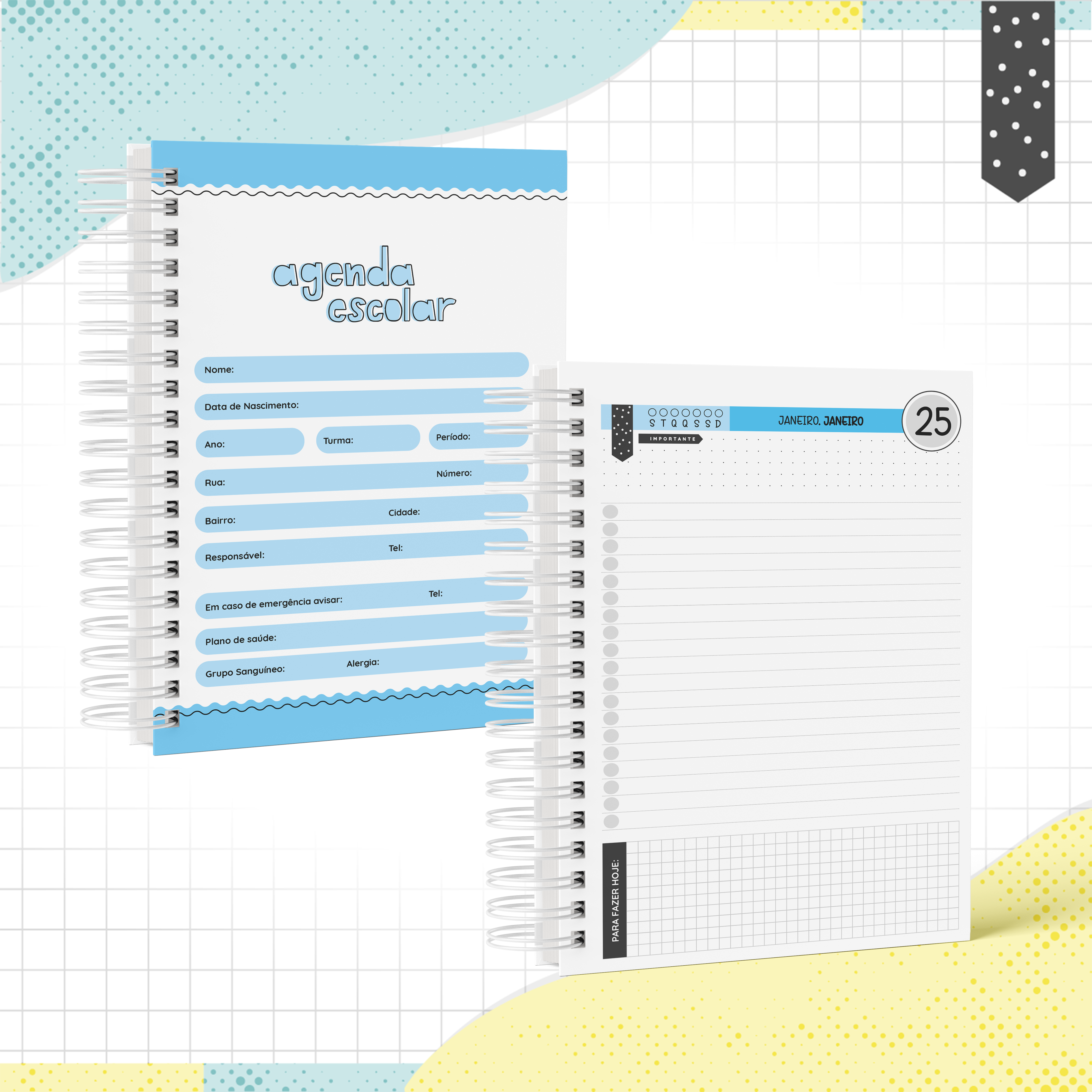 Agenda Escolar 1 dia por página - Caricatura 2024 - Imagem 3