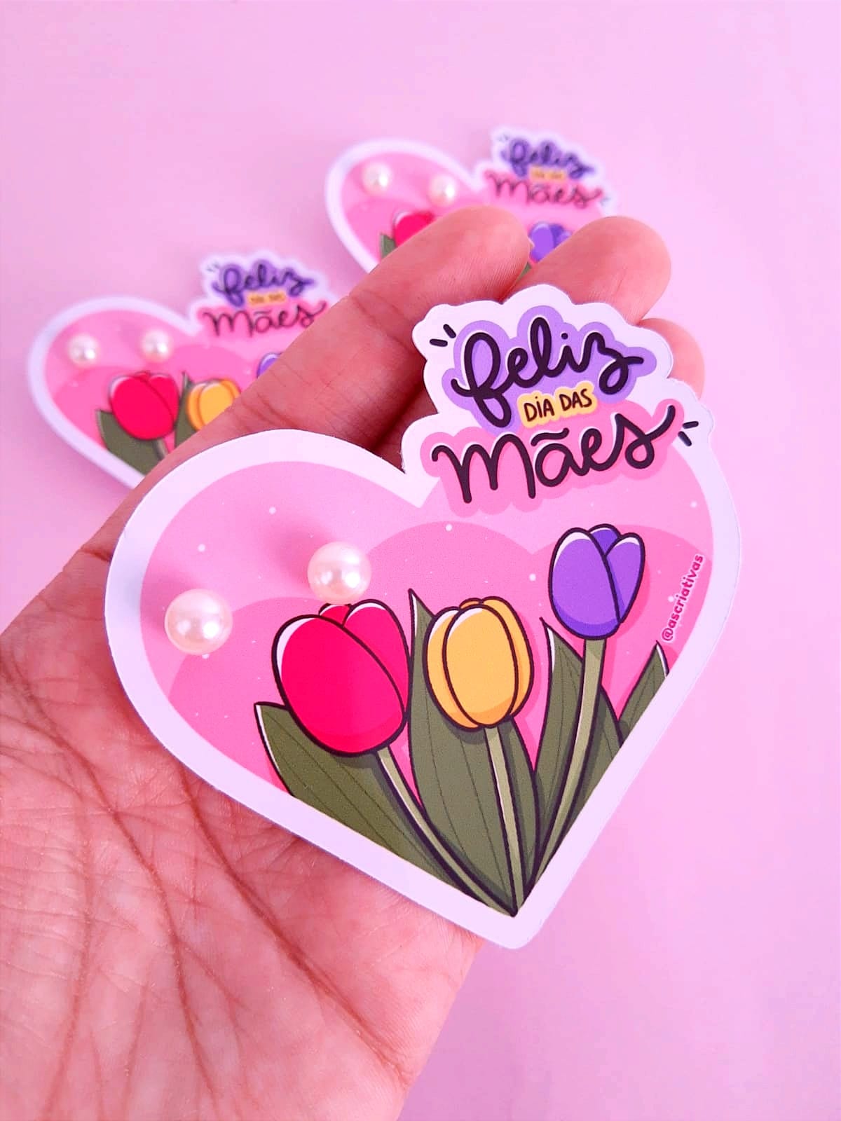 Kit 10 Cards Brinco Coração - Coleção Mãe